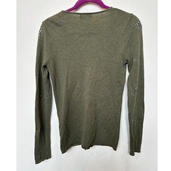 Princess Goes Hollywood Cashmere Blend Sweater V-Neck Green 38 US M - Picture 5 of 8